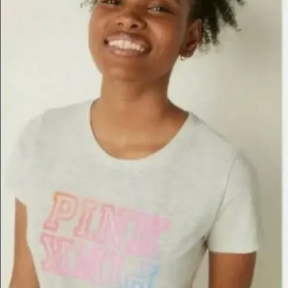 Victoria’s Secret PINK Heather Grey Pink Neon Bubble Gradient Size XL - Picture 7 of 13